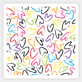 Sketched Hearts Pattern Magnet